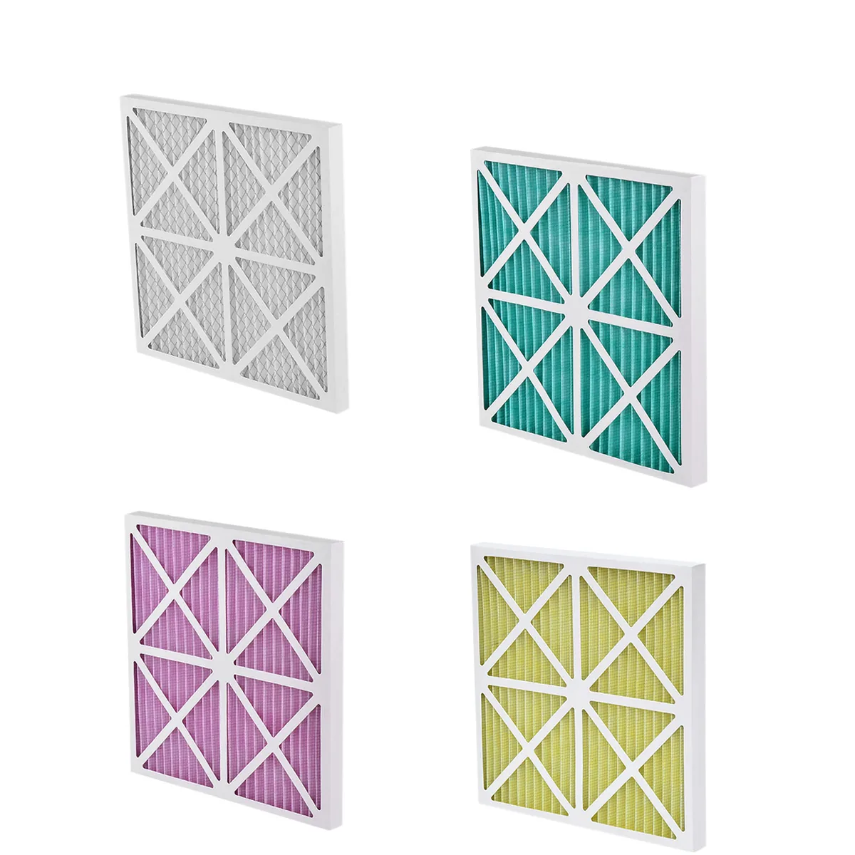 Cardboard-frame pleated panel filter